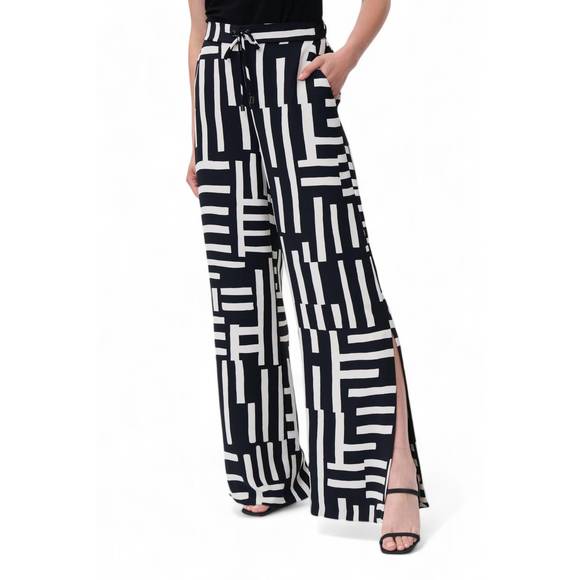 NEW JOSEPH RIBKOFF print pant in black beige - Picture 1 of 4